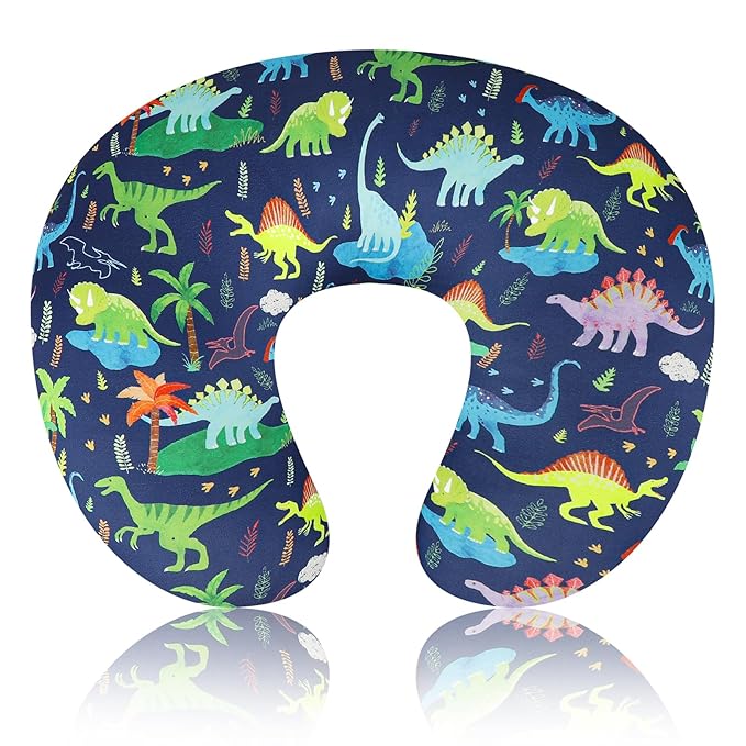 Nursing Pillow Cover, Removable Nursing Covers for Breastfeeding Pillows, Stretchy and Soft Fit for Baby Girls Boys Newborn, Dinosaur (Only Cover)