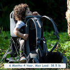 Wipha Baby Backpack Carrier, Toddler Carrier with Canopy, Adjustable and Safe Hiking Backpack for Baby(Creeper III-Black)