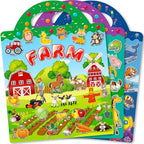 Reusable Sticker Books for Toddlers 1-3, 3 Sets Sticker Books for Toddlers 2-4 Years, Toddler Travel Toys for Kids 2 3 4 Year Old Girls Boys