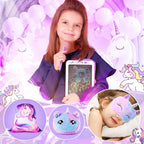 Unicorns Gifts for Girls Kids Toys 3 4 5 6 7 8 9 10 Years Old with LCD Writing Tablet/Glowing Blanket/Unicorn Bracelet/Eye Mask/Crossbody Bag/ 12PCS Purple Teen Girl Birthday Christmas Unicorn Toy