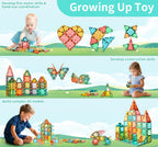 Magnetic Tiles 100-Piece Set for Kids, Magnetic Building Blocks STEM Toys for Age 3+ Boys and Girls, Educational Magnet Construction Tiles for Creativity & Learning