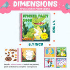 BulbaCraft 4Pcs Sticker Paint Books for Girls - Sticker Books by Number with Mermaids, Princesses, Animals and Unicorns - Coloring Activity for Kids
