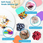 6 Pack 6oz Stainless Steel Snack Containers, Easy Open Leak Proof Stainless Steel Food Storage Containers with Silicone Lids, Small Metal Lunch Box Container for Office, Travel