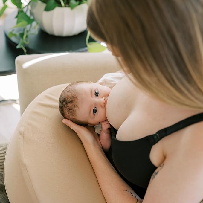 Dr. Brown's Feeding and Nursing Lap Support Pillow with Cover, Premium Memory Foam, Responsive Firm Support, Gentle Beige