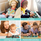 Erasable Doodle Set for Kids - Magic Drawing Book With 12 Watercolor Pens, 14 Page Reusable Book, Road Trip Car Game Writing Painting Set for Boys and Girls (Orange Cats)