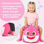 JITTERYGIT Baby Shark Bouncy Hopper - Musical Plush Toy for Kids and Toddlers - Mommy Shark (Pink)