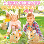 Tagitary Plush Toys Bunny Electronic Toy with Sounds,Wiggling Ears,Hopping,Twitching Mouth and Nose, Interactive Rabbit Toy for Kids with Leash,Easter Birthday Gift for Toddlers Kids