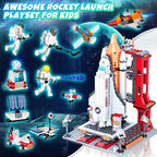 Space Exploration Shuttle Toys Gifts for 6 7 8 9 10 11 12 Year Old Kids, Girls, Boys, 12-in-1 STEM Projects Rocket Building Toy Kit with 3 Astronauts, Airplane Rocket Set Xmas Ideas, 885 Pcs