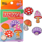 BioSwiss Bandages, Mushroom Shaped Self Adhesive Bandage, Latex Free Sterile Wound Care, Fun First Aid Kit Supplies for Kids and Adults, 24 Count
