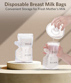 Breastfeeding Essentials Kit for Nursing Moms - Pads, Cover, Nipple Cream 50g, Breastmilk Storage Bag, Hot and Cold Breast Therapy Packs, 55 Piece Gift Set