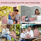 Pump Bag, Breast Pump Carrying Bags with Ice Pack & Waterproof Mat, Breast Pump Bag Compatible with Spectra S1 S2, Pumping Bags Milk Bottle Cooler for Work Travel Camping, Pink
