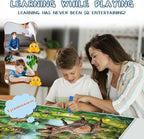 Interactive Dinosaur Toys Learning Poster, Dinosaur Talking Poster, Bilingual Dinosaur Talking Educational Children Toy with Sound Effects, Dinosaur Toys for Ages 3-12, Best Dinosaur Party Gift
