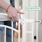 Ingenuity Decorative Extra Tall Baby Gate & Dog Gate, 28.5"-48" Wide, 36" Tall, Hardware or Pressure Mounted, Install on Top or Bottom of Stairs, Banister, or Doorway - White