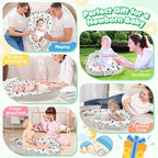 Baby Lounger - Baby Lounger for Newborn 0-24 Months, Breathable and Soft Cotton Cover Baby Nest, Portable Cozy Tummy Time Lounger for Home and Travel, Ideal Baby Essentials & Shower Gifts