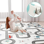 FLAGAV 79x59inch Play Mat for Baby - Extra Large, Non-Toxic, Waterproof Playmat for Indoor and Outdoor Use
