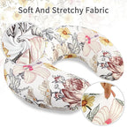 Floral Nursing Pillow Cover, Breastfeeding Pillow Slipcover for Baby Girls, Soft Snug Fits On Newborn Feeding Pillow Case