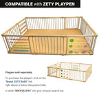 Compatible Baby Play Mat - PU Leather, Foam - Waterproof, Easy to Clean - Plush, High Density Foam - 1.5" Thick - 24" Wide - Colored, Beige - 10-Panel