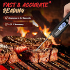 Meat Thermometer Digital, 3S Instant Read Food Thermometer for Cooking with Backlight & Magnet, Foldable Temperature Probe Kitchen Gadgets Essentials for Turkey BBQ Grill Smoker Candy