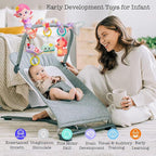 Baby Car Seat Toys, Car Seat Toy for Babies Infants 0-6 Months Activity Spiral Mermaid Hanging Stroller Toys Gift for Baby Girls 0 3 6 12 Months Newborns Sensory Toys with Rattles Squeaker Music- Pink