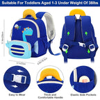 Accmor Toddler Leash Backpack with Anti Lost Wrist Link, Cute Dinosaur Bag with Removable Little Pouch Children Safety Walking Harness, Kids Travel Essential Mini Back Pack with Tether for Baby Boys