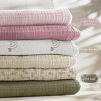 lulumoon Baby Muslin Crib Sheets - Toddler Cotton Fitted Crib Sheets Neutral for Boys and Girls 2Pack