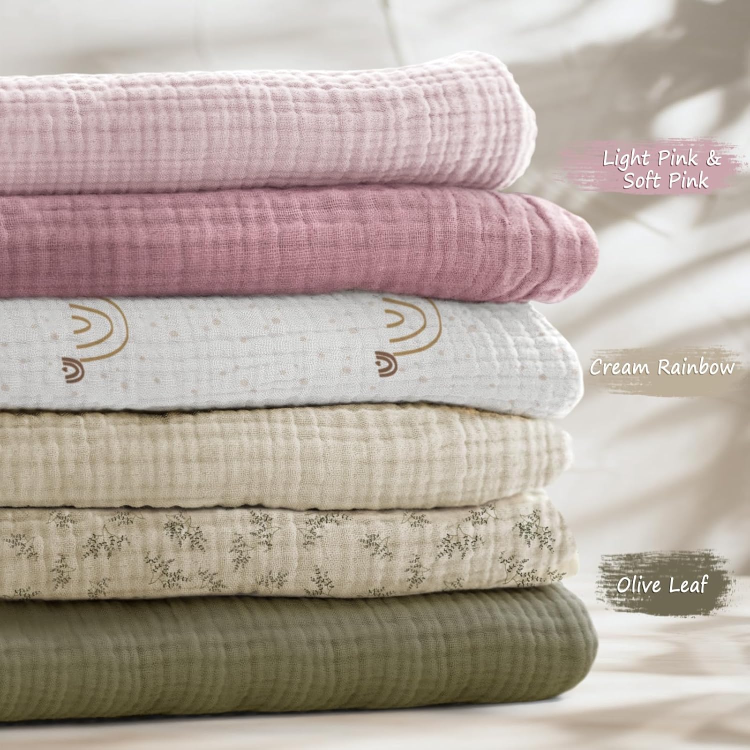 lulumoon Baby Muslin Crib Sheets - Toddler Cotton Fitted Crib Sheets Neutral for Boys and Girls 2Pack