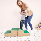 ECR4Kids SoftZone Junior Mix n' Match Step, Beginner Playset, Green, 2-Pack