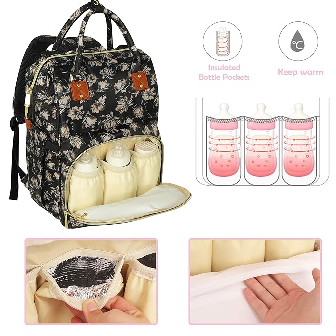Femuar Diaper Bag Backpack Multifunction Maternity Diaper Bag for Baby Girls & Boys Large Capacity Travel Nappy Bags