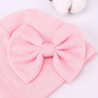 BQUBO Newborn Baby Hats Mittens Set Hospital Hat Beanie Infant Bow Hats Baby Gloves No Scratch Mittens for 0-6 Months