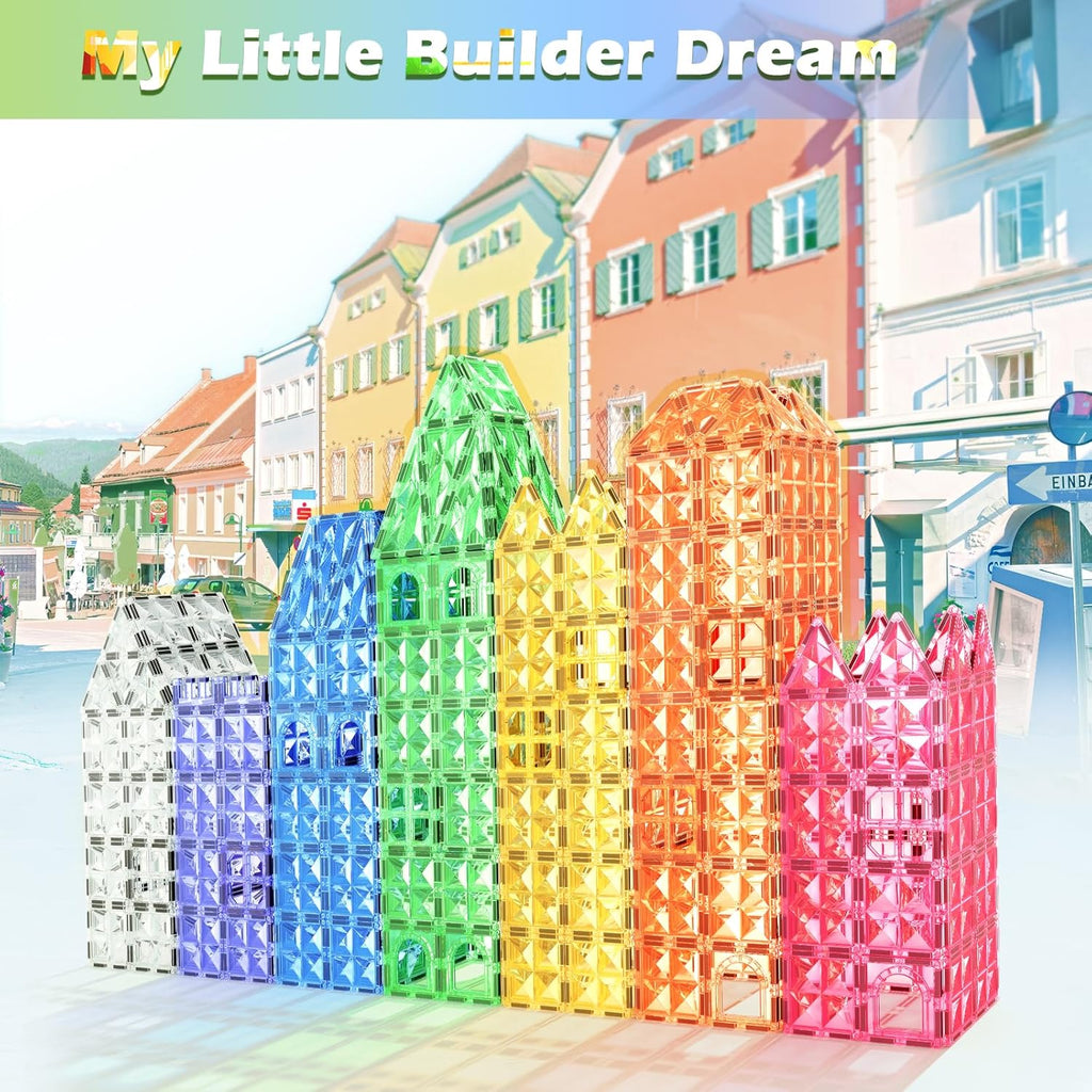 Magnetic Tiles Kids Toys STEM Sensory Toy Magnetic Building Blocks Toys for Toddlers Boys & Girls Ages 3 4 5 6 7 8+ Birthday Girls Gifts