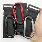 Baby Stroller Hook, Carry 30 lbs per Stroller Carabiner Clip, Adjustable Baby Stroller & Car Seat Hook for Hanging Diaper Bag, Wheelchair,Golf cart, Shopping and Pet Cart(2 Pcs Silver)