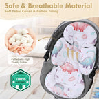 Infant Car Seat Insert, 2-in-1 Head & Body Carseat Support for Baby Newborn Toddler with Strap Covers, Reversible Ultra-Soft Cushion for Baby Carseat, Stroller, Swing & Bouncer