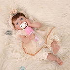 20-Inch Lifelike Reborn Baby Doll, Healing Mood Realistic Baby Doll with Cute Skirts, Poseable Smiling Full-Body Vinyl Baby Dolls for 3+ Ages, Collecting, Name Rosalie