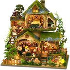 Lannso DIY Dollhouse Miniature Kit, Doll House Kit, Mini Handmade Wooden Dollhouse Toys for Adult Gift (EA002)