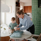 mushie Water Resistant Wet Bags | Large & Small Reusable Storage Bag for Baby Items and Travel | Zippered Pockets with Handle | Machine Washable, Set of 2 (Roman Green)