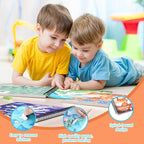 PERRYHOME 3PCS Sticker by Number Paint Books for Kids Ages 4-8, Dinosaur Animal Space Themes Sticker Activity Books, Boys Crafts Party Birthday Christmas Gifts Toys