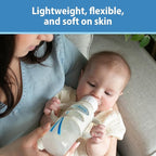 Dr. Brown's Narrow Baby Bottle Handles, 100% Silicone, Easy Grip Removable Handles for Bottle to Sippy Cup Transition, Gray, 4m+