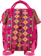 Wrangler Aztec Backpack Organized Daypack Travel Baby Bag with Stroller Strap and Side Bottle Pockets