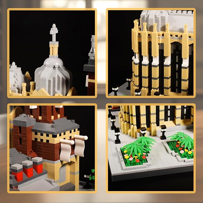 Micro Building Blocks Kit 6650PCS Germany Medieval Aachen Cathedral Miniature Building Block Set Church Architecture Construction Model for Adult and Teens Age of 14+