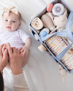 Lily Miles Baby Diaper Caddy Organizer, Quilted Nursery Storage Organizer for Newborn Essentials and Diaper Changing Station, Gift for Baby Shower and Registry Must-Have (Baby Breeze)