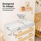 2-Pack Organic Changing Pad Covers for Girl, Boy, Neutral - 100% Cotton Changing Table Pad Cover, Soft Baby Nursery Diaper Changing Pad Sheets, Contour Changing Pads Liners, Change Pad Cover (Nordic)