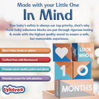 Baby Monthly Milestone Blocks — Cute Nursery Decor — Lovely Newborn Photography Props — Baby Shower Gifts (Blue & Gray)