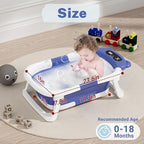 AVIDOR Baby Bathtub,Collapsible Bathtub for Newborn to Toddler,Durable Essential Infant Bath Tub,Portable Travel Baby Bathtub with Soft Cushion,No-Slip Hanging and Detachable Bathtub(Navy Blue)