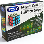 TOSY Magnet Cube 3x3 - 240 Magnets, 30 Blocks, 7in1 Toy: Puzzle Cube Game, Creative Building Blocks, Transformable Fidget Spinner, Infinity Cube, Magnet Tiles, UV Flashlight, Glowing STEM/STEAM Toy