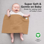 Organic Burp Cloths Baby Boy, Girl - 6-Pack Large Cotton Burping Cloths for Babies, Spit Up Rags, Super Absorbent, Ultra Soft Newborn Rag, Gender Neutral, Machine Washable, Durable(Terracotta)