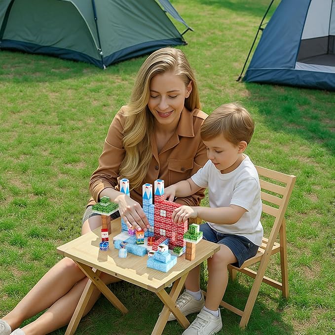 VEVOR Magnetic Blocks, 150 PCS Glacier Castle Set, Magnetic Building Cubes for Kids, STEM Montessori Sensory Toys for Christmas Birthday Gift, Construction Stacking Toy for 3+ Years Old Boys & Girls