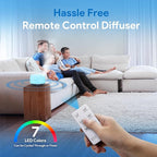 ASAKUKI 500ml Premium, Essential Oil Diffuser with Remote Control, 5 in 1 Ultrasonic Aromatherapy Fragrant Oil Humidifier Vaporizer, Timer and Auto-Off Switch Brown