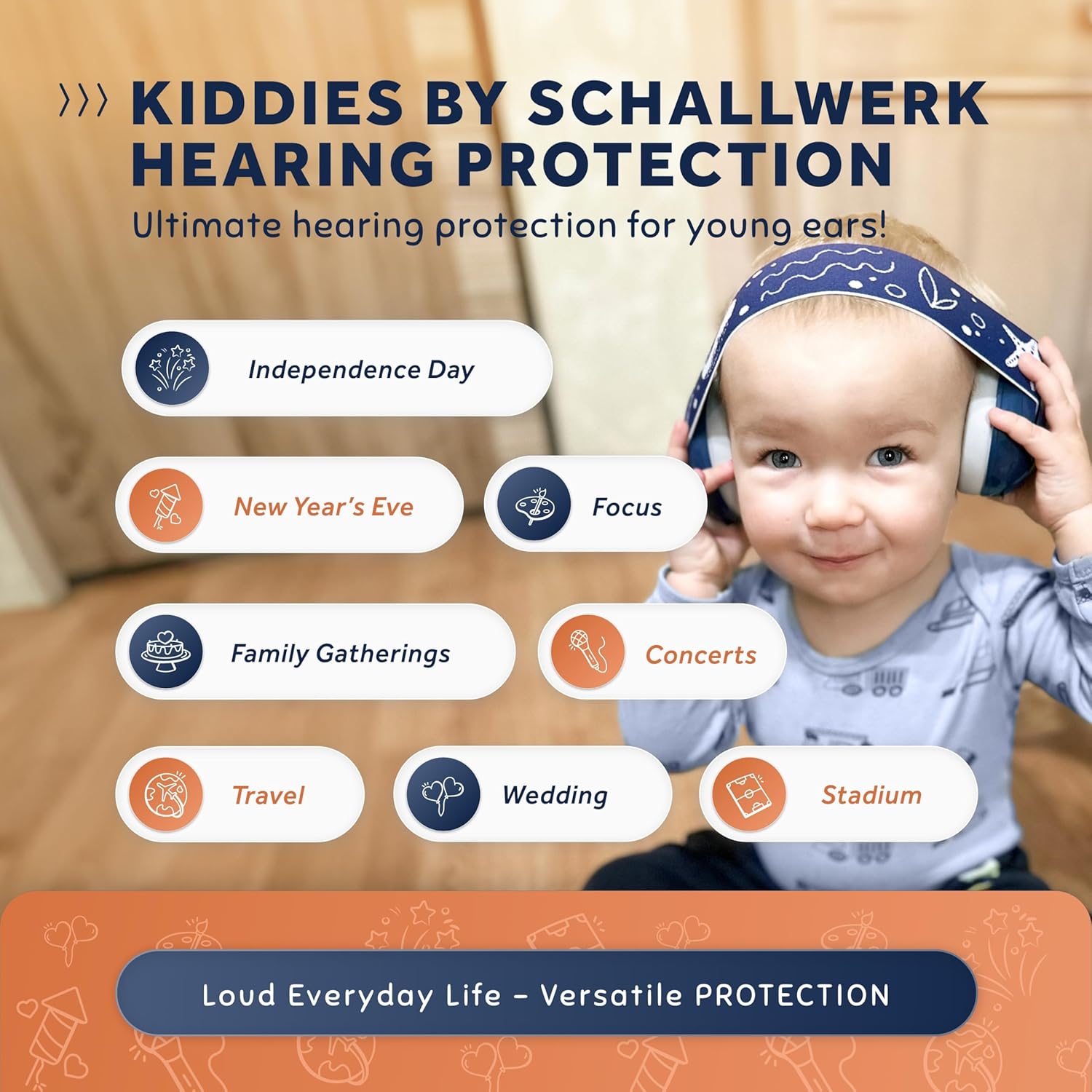 Schallwerk ® Mini+ Baby Ear Muffs – Infant Noise Cancelling Headphones, Toddler Ear Protection, Baby Headphones for Noise