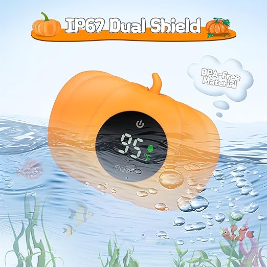 TKY Baby Bath Thermometer with Floating Toys - Digital Water & Room Temperature Monitor, Rechargeable Thermometer with Alerts for Newborn Bath Essentials, Infant Safety