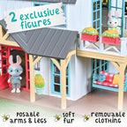 Sunny Days Entertainment Honey Bee Acres Buzzby Farmhouse – 49 Furniture Accessories with 2 Exclusive Figures | 15 Inch Dollhouse Playset | Pretend Play Toys for Kids